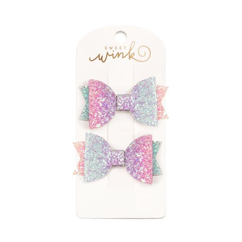 Rainbow Ombre Bow Clip Set (Toddler, Little Kid & Big Kid)