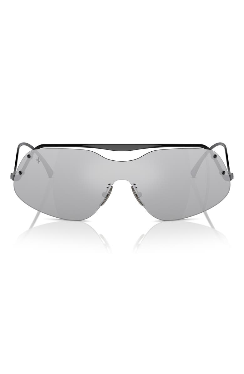 Scuderia Ferrari 138mm Rectangular Sunglasses, Main, color, Black / Mirror Silver