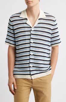 NN07 Henry 6636 Stripe Short Sleeve Organic Cotton Cardigan