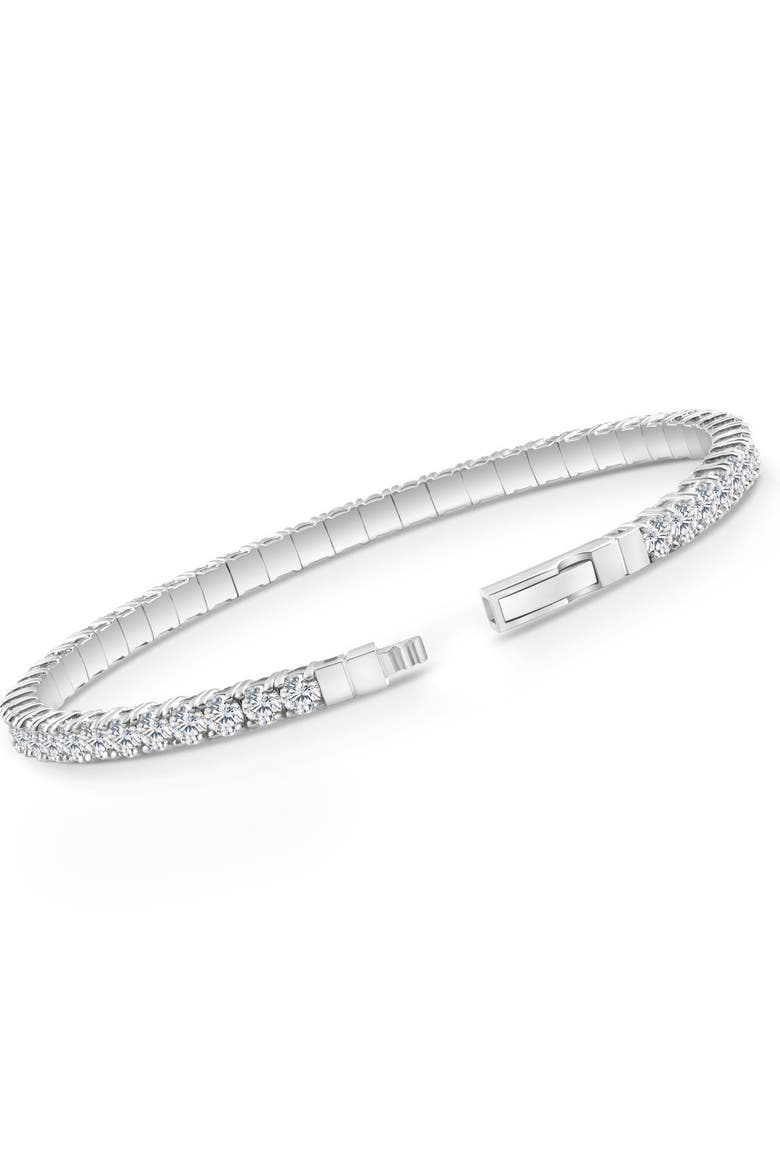 2 - 10Ct TW Flexible Diamond Bangle Tennis Bracelet Lab Grown 14k Gold, Alternate, color, White Gold - 3Ct