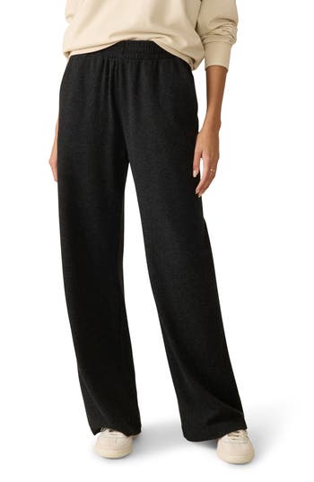 Faherty Legend&trade; Lounge Wide Leg Pants In Heathered Black Twill
