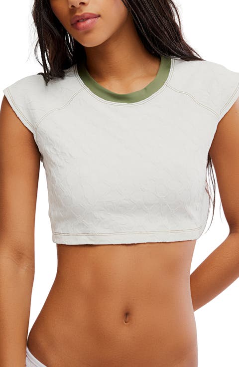 Sonny Jacquard Crop Cover-Up T-Shirt