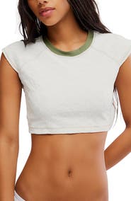 free-est by Free People Sonny Jacquard Crop Cover-Up T-Shirt