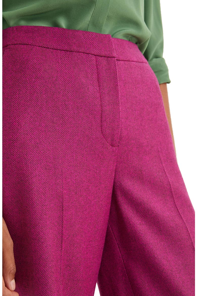 Wide Leg Tweed Pants, Alternate, color, FUSCIA HERRINGBONE