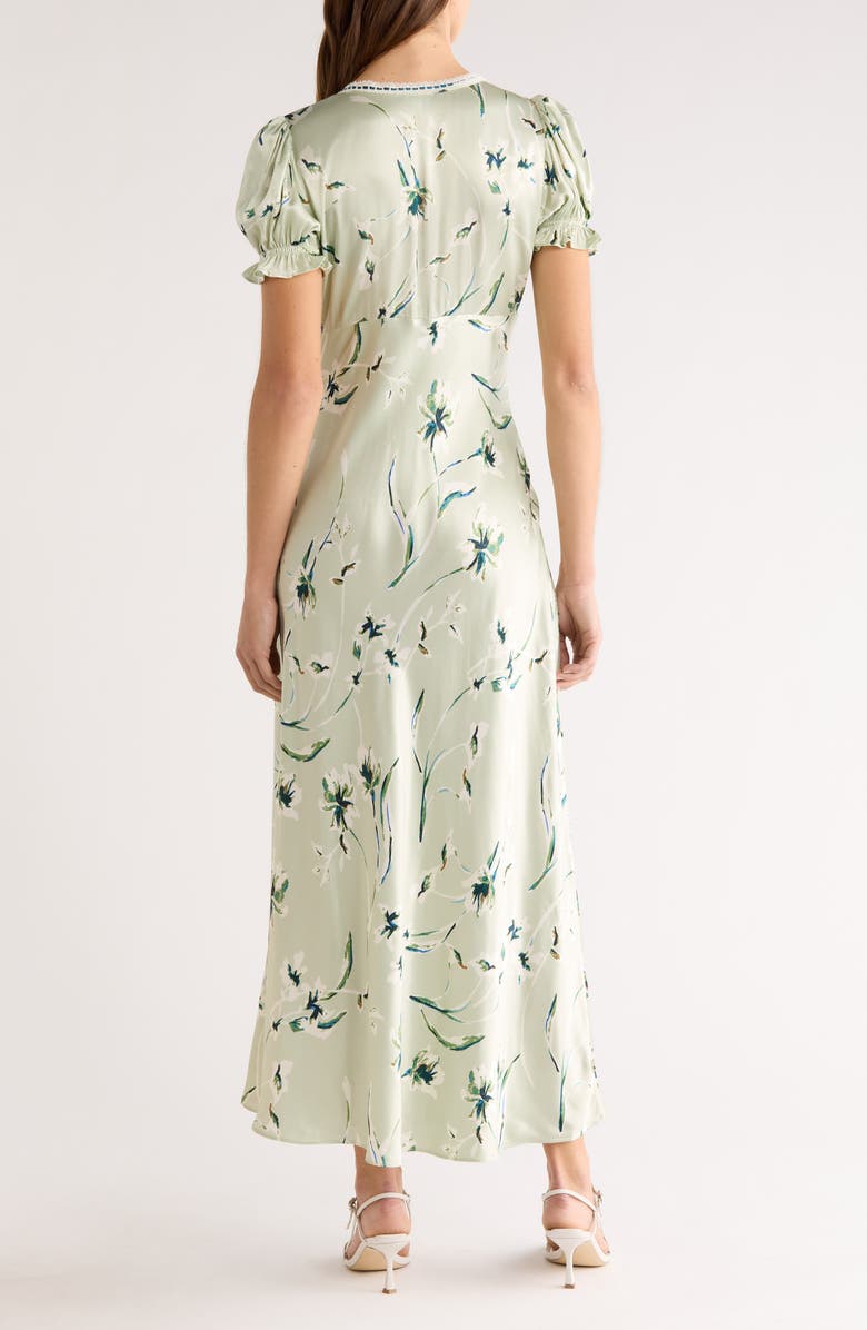 Rails Allison Floral Tie Front Maxi Dress, Alternate, color, Mint Linnea