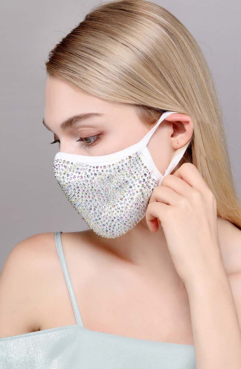 NATALIE MILLS Destiny Crystal Adult Cotton Face Mask, Alternate, color, 