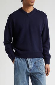JW Anderson Loafer Stitch Cashmere V-Neck Sweater