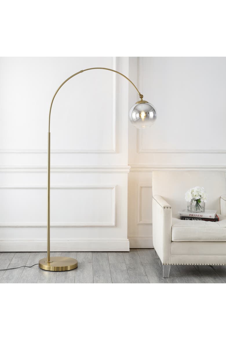 Nora 71" Coastal Vintage Iron LED Floor Lamp, Alternate, color, Brass Gold