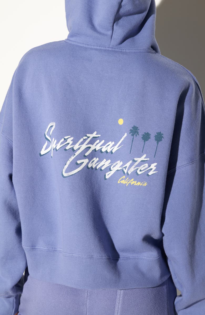 Spiritual Gangster Palm Roxbury Cotton Graphic Zip-Up Hoodie, Alternate, color, Wisteria