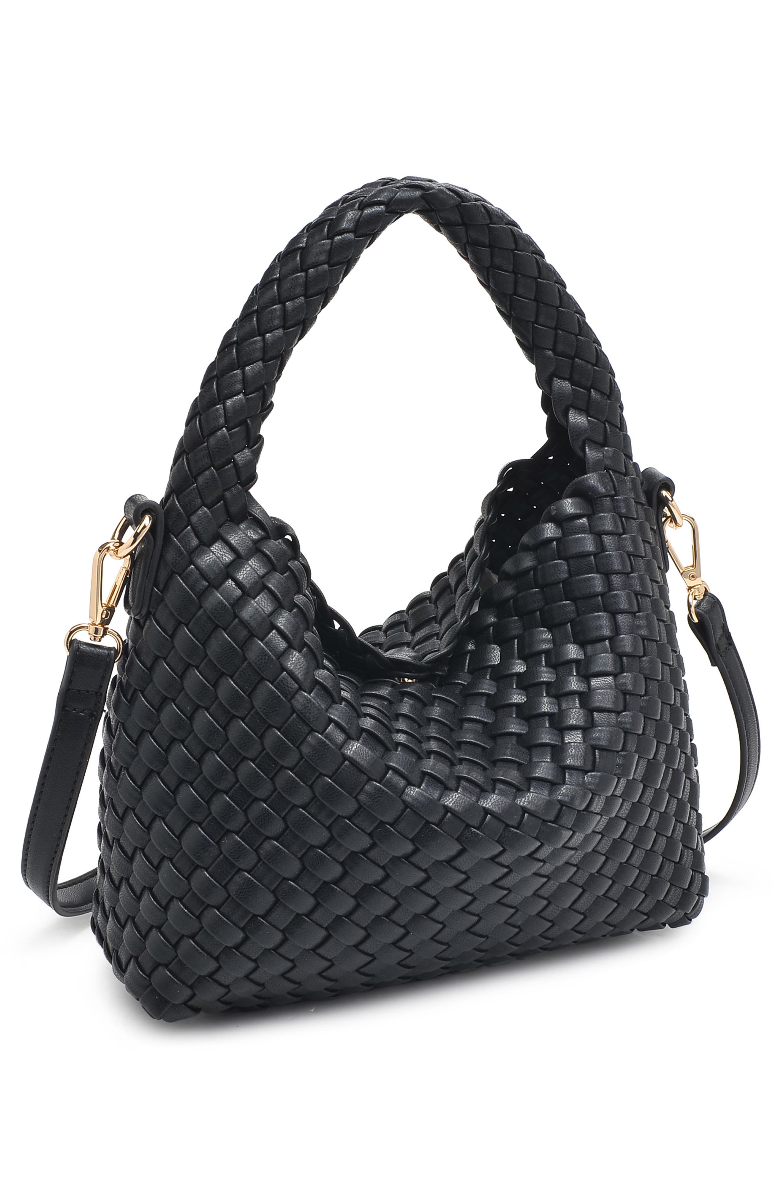 MODA LUXE Jessamine Woven Satchel, Alternate, color, Black