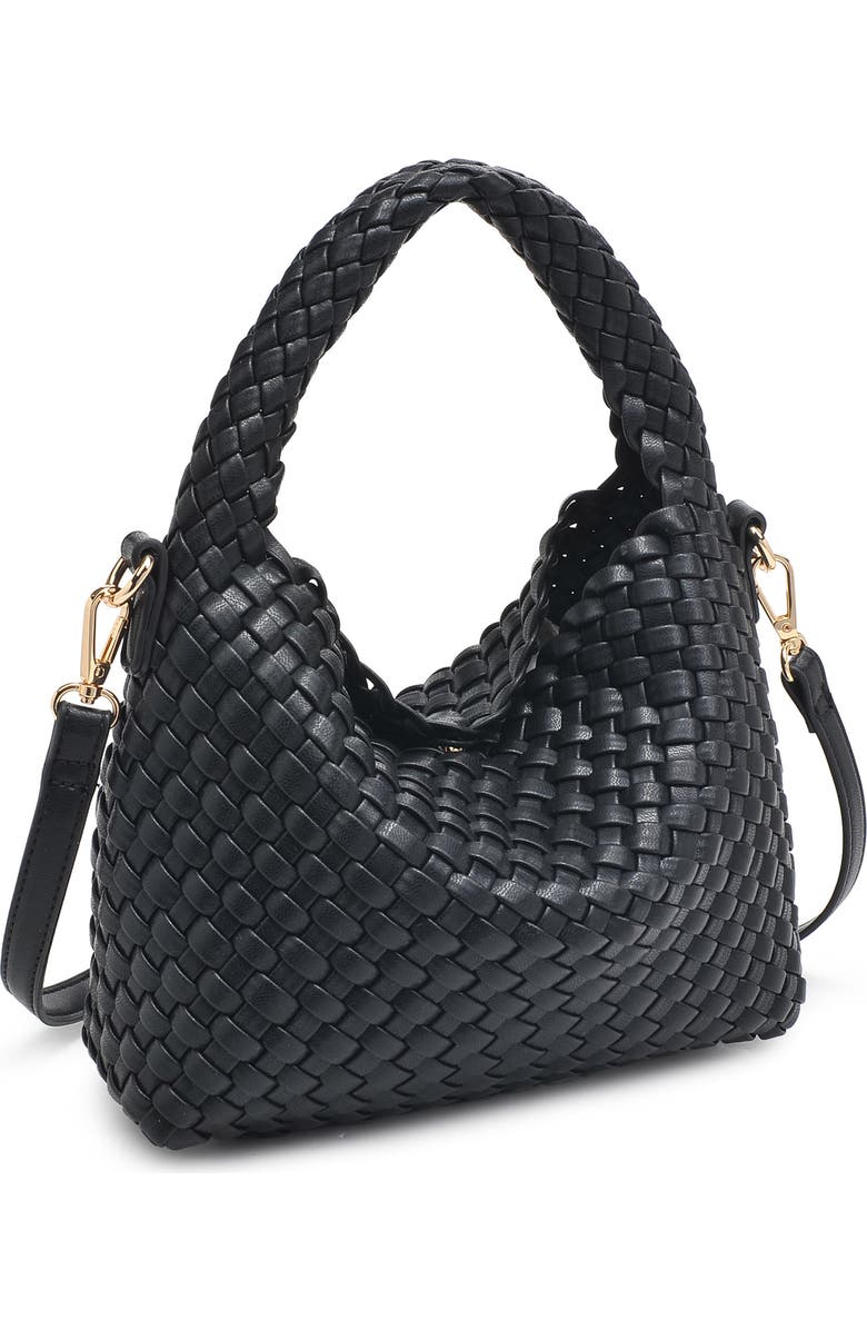MODA LUXE Jessamine Woven Satchel, Alternate, color, Black