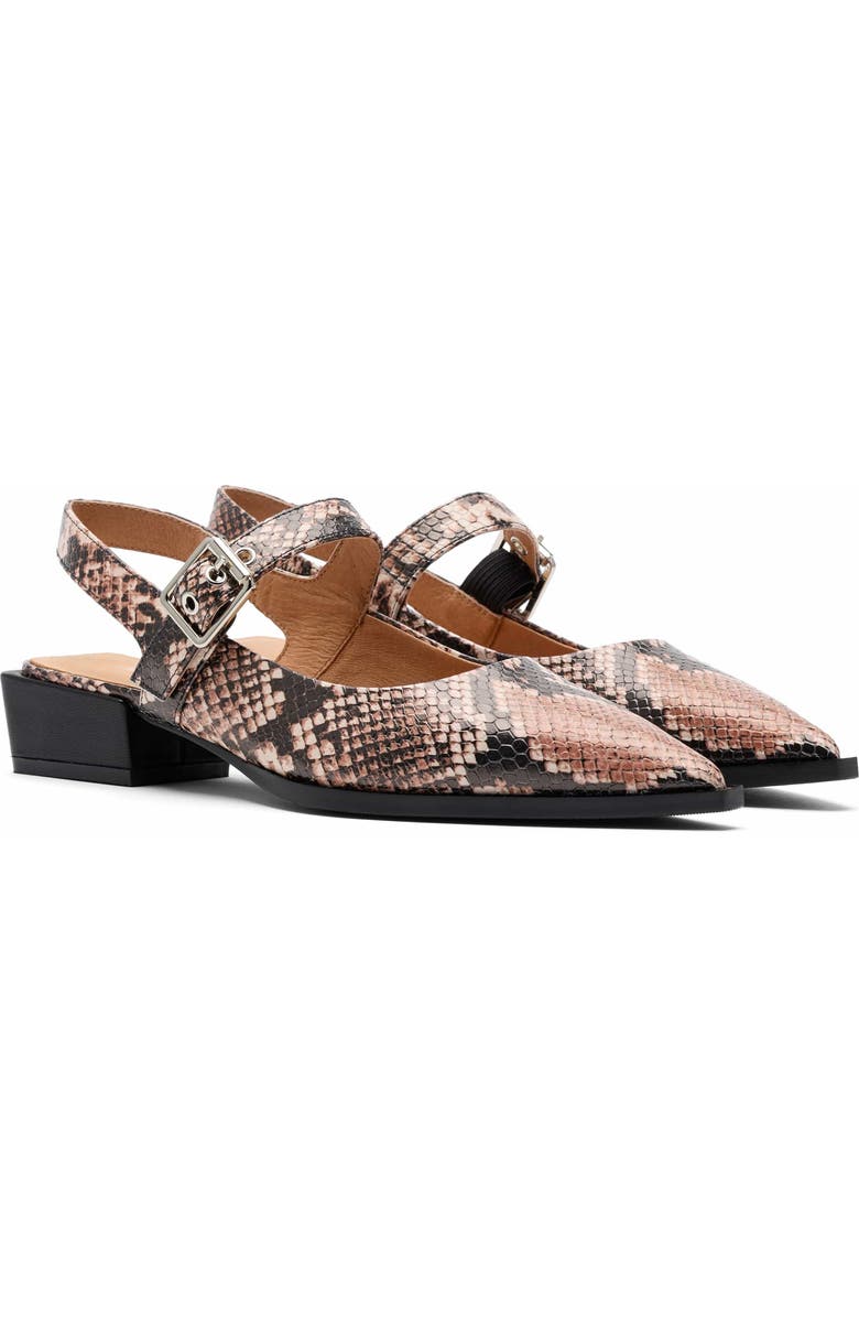 MARC NOLAN Chelsea Leather Slingback Block Heels, Alternate, color, Brown Snake
