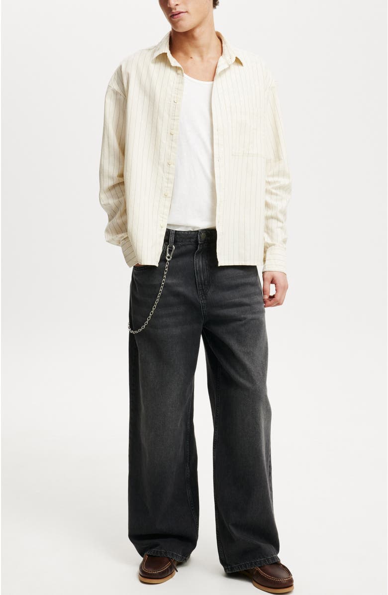 Cotton On Men's Cropped Oxford Long Sleeve Shirt, Alternate, color, 