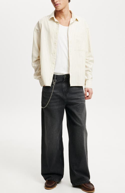 COTTON ON CROPPED OXFORD LONG SLEEVE SHIRT