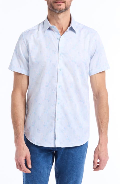 Short Sleeve Cotton Button-Up Shirt