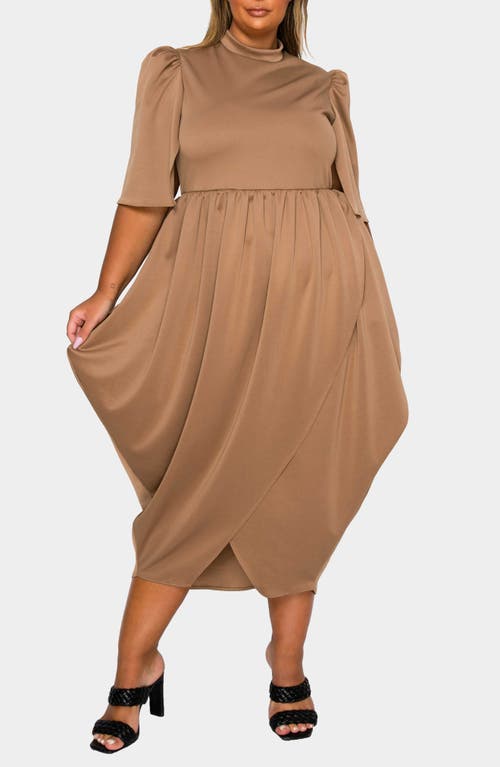 L I V D Aesira Tulip Hem Maxi Dress In Brown