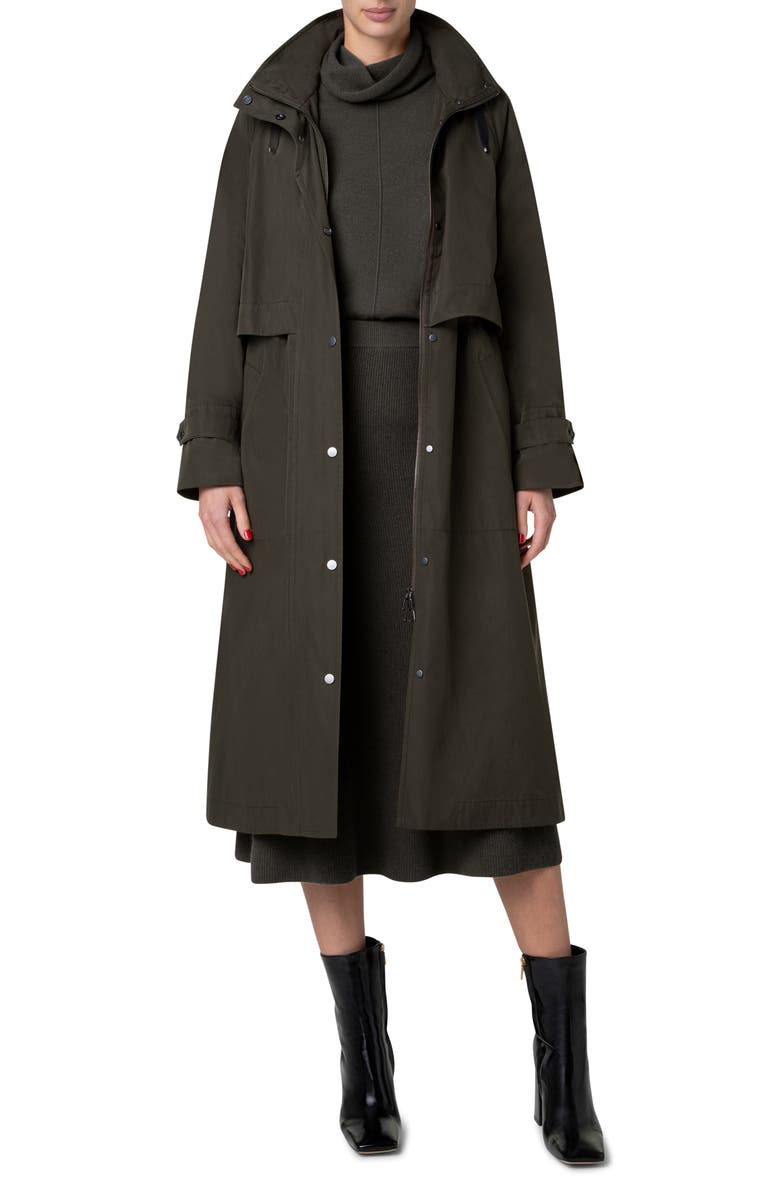 Akris Robin Water Repellent Silk Taffeta Hooded Coat, Main, color,