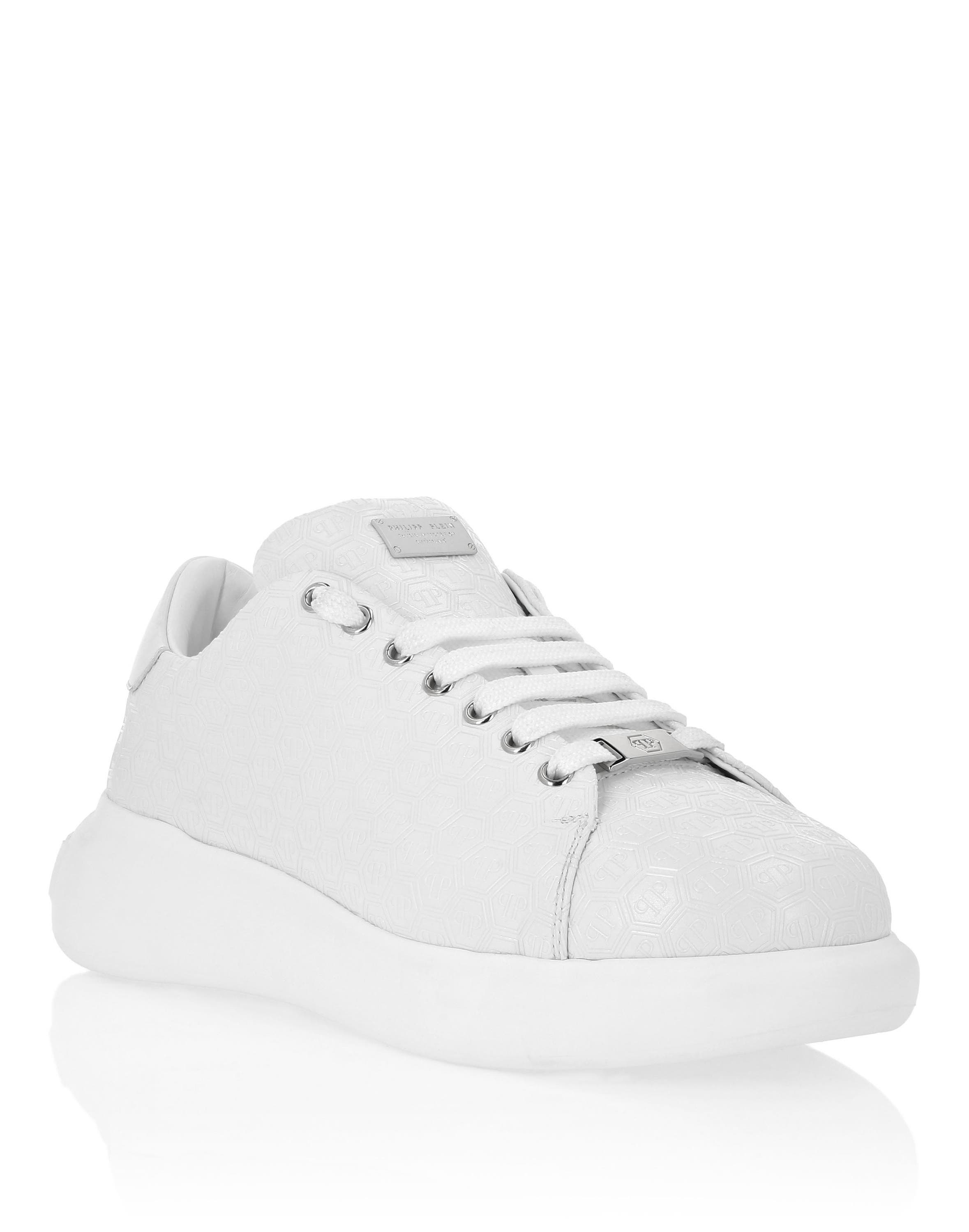 Nappa Leather Low Top Sneakers Monogram Unisex, Main, color, white