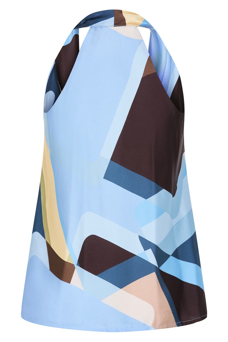 Chloe Print Cowl Neck Sleeveless Top, Alternate, color, BLUE ABSTRACT