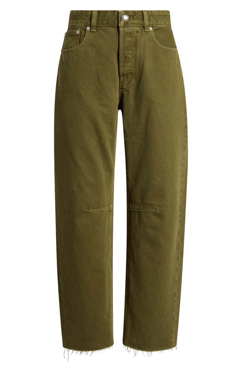 Madewell Darted Barrel Jeans, Alternate, color, Kale