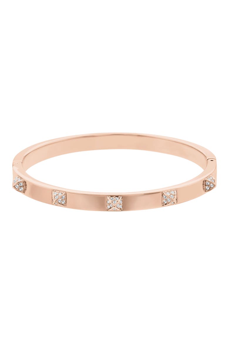 Dextera Crystal Bangle, Main, color, WHITE/ROSE GOLD