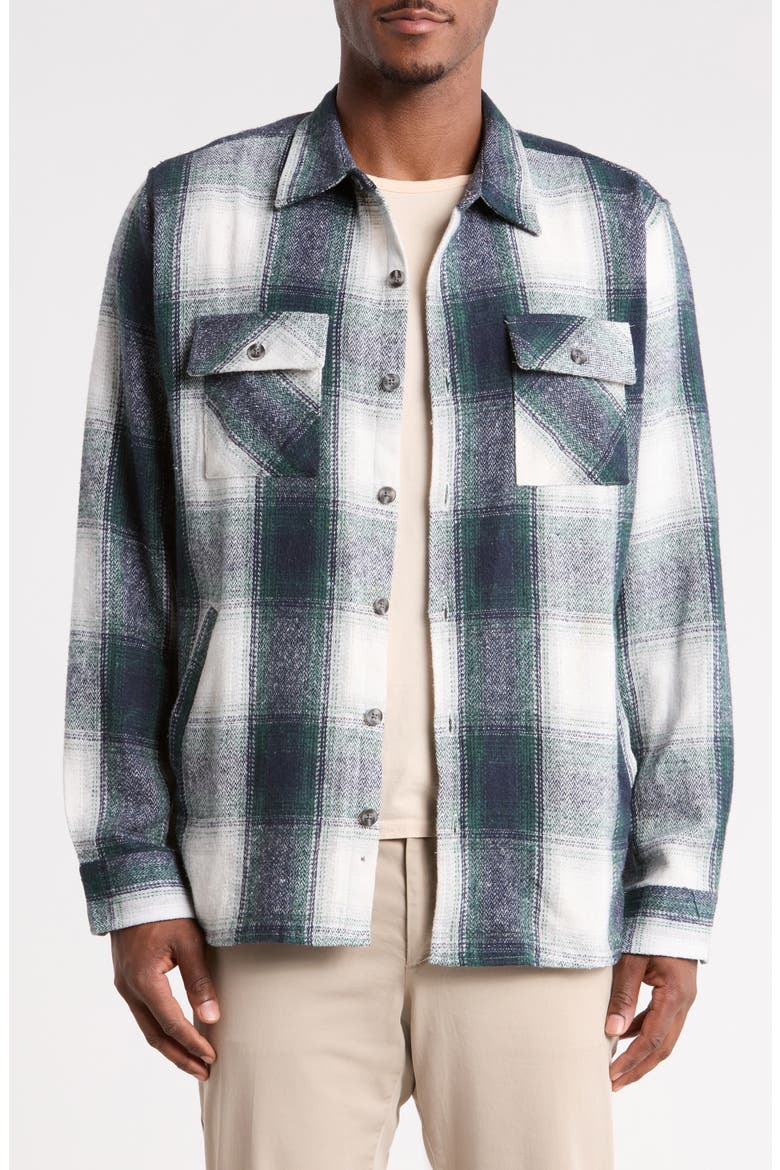 Plaid Shirt Jacket, Main, color, NAVY