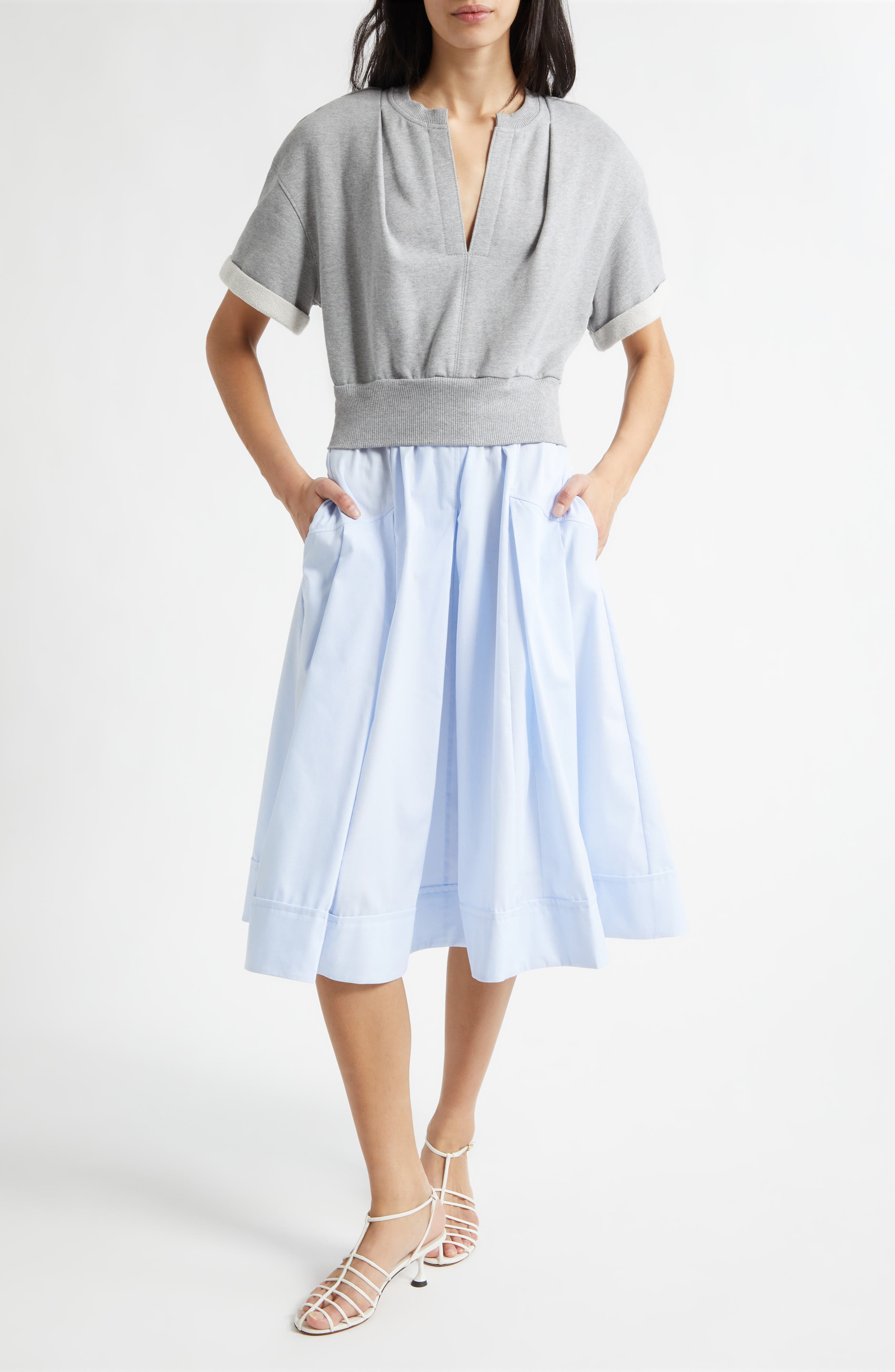 Mixed Media Midi Dress