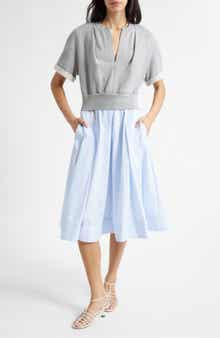 Mixed Media Midi Dress