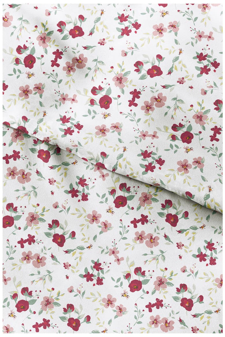 HOME SPUN Premium Ultra Soft 3-Piece Blossoms Print Duvet Cover Set, Alternate, color, PINK