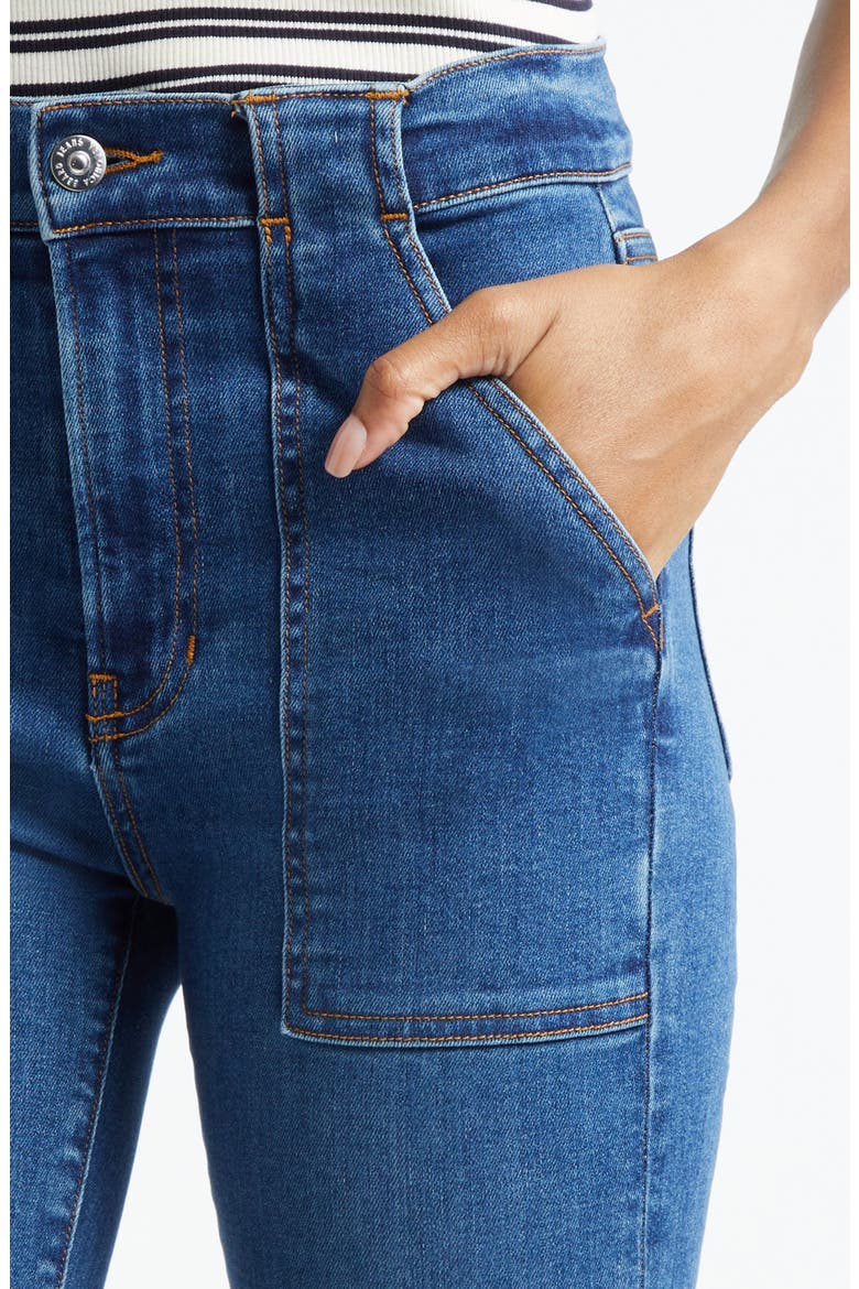 Beverly High Waist Skinny Flare Jeans, Alternate, color, BRIGHT BLUE