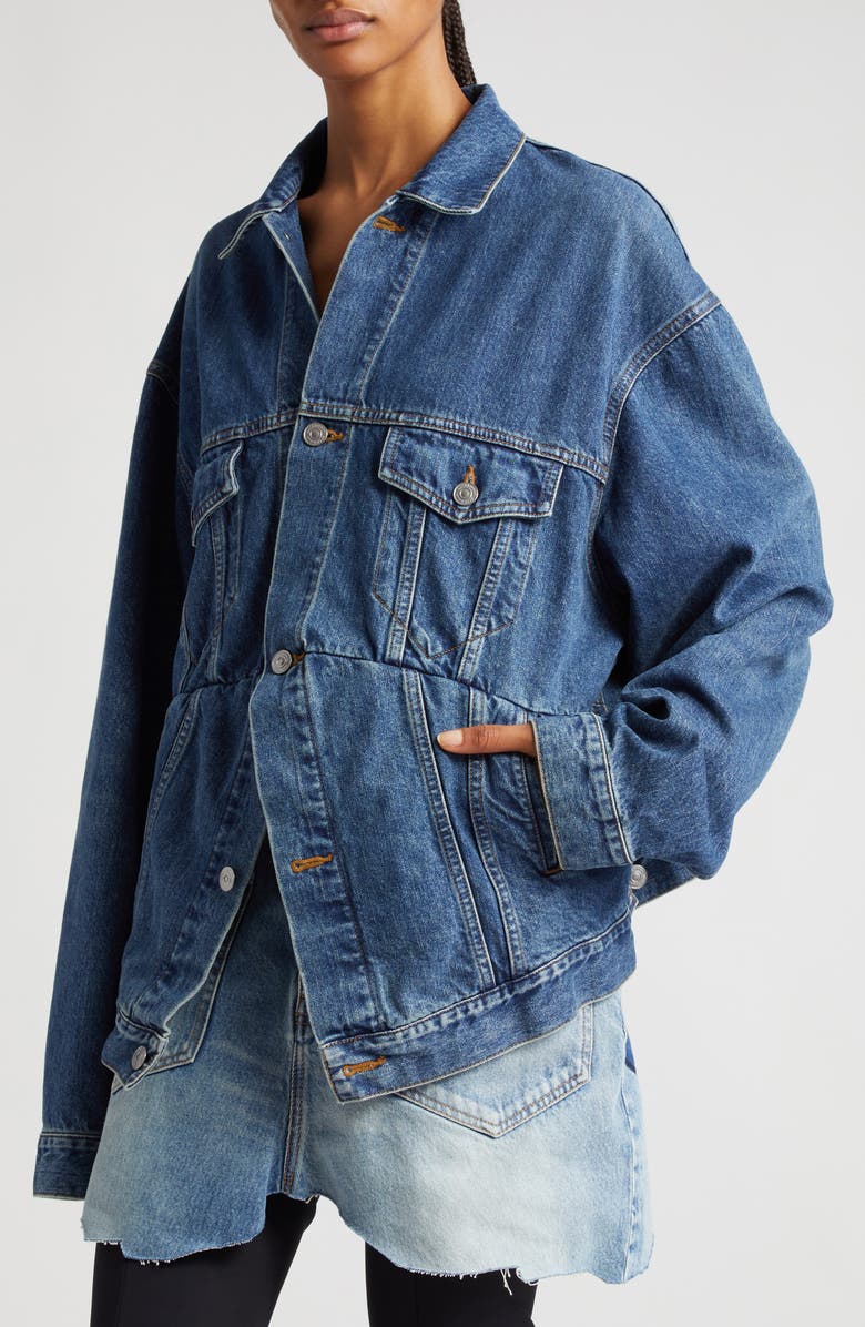 Balenciaga Swing Denim Jacket, Alternate, color, 