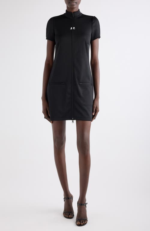 Courrèges Interlock Track Minidress In Black