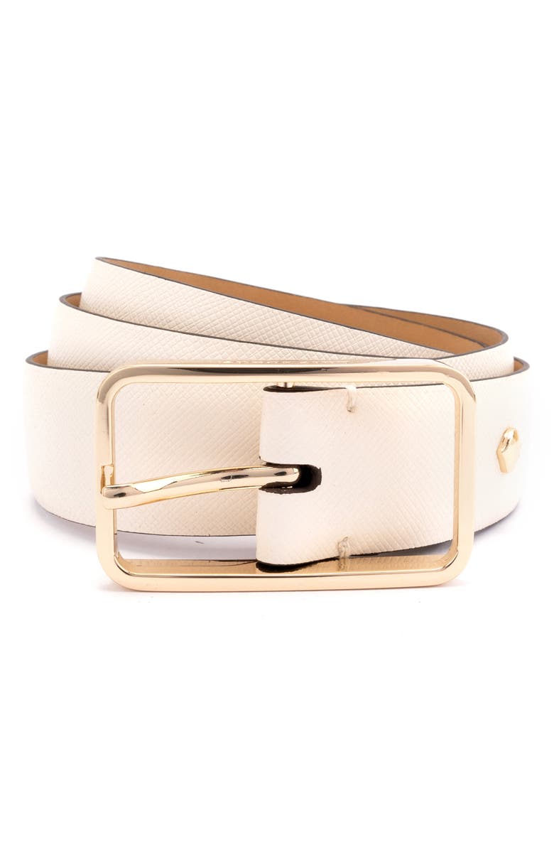 Kate Spade New York mel leather belt, Alternate, color, Parchment