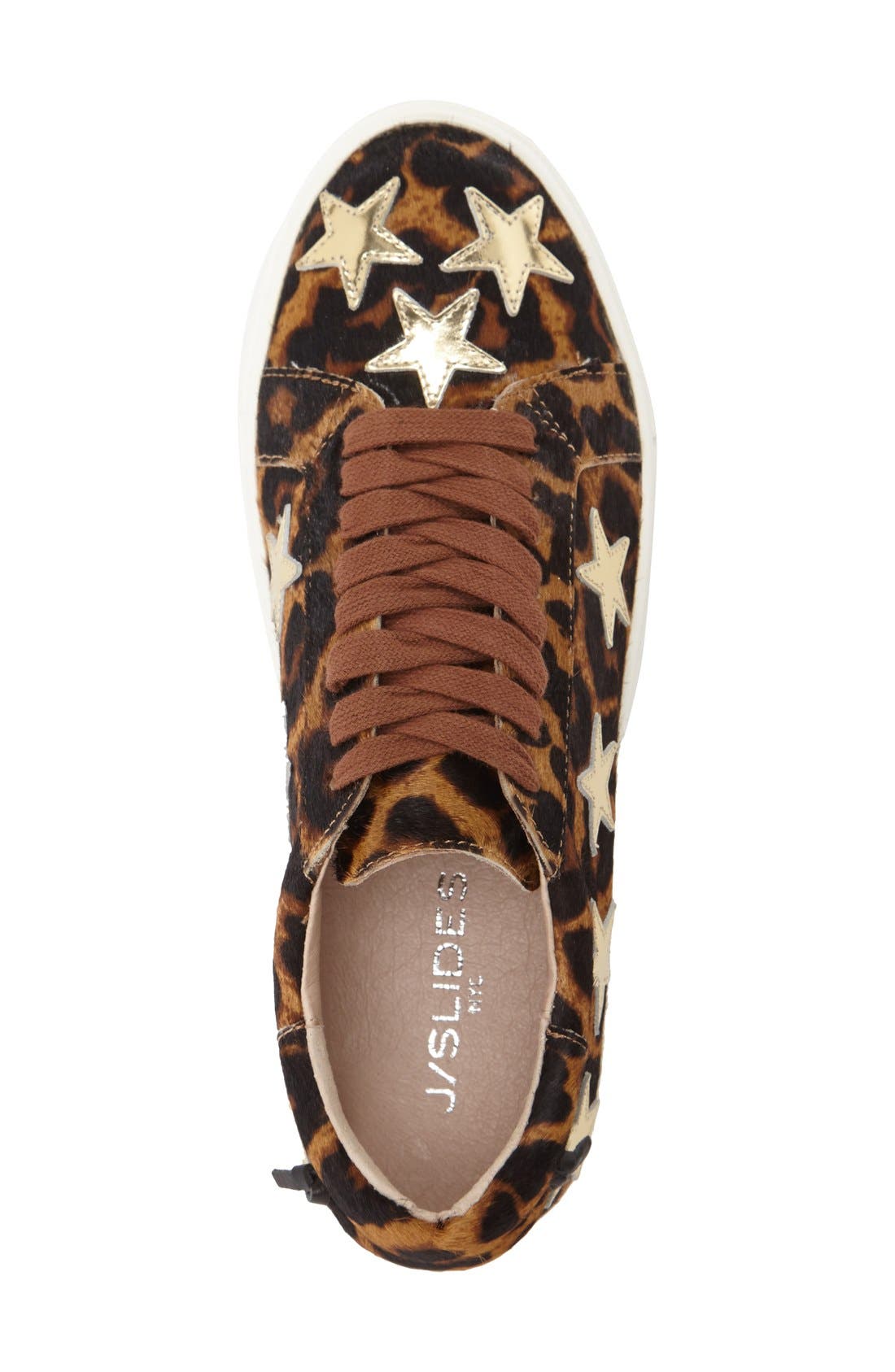 Cali Star Embellished Sneaker, Alternate, color, LEOPARD CALF HAIR