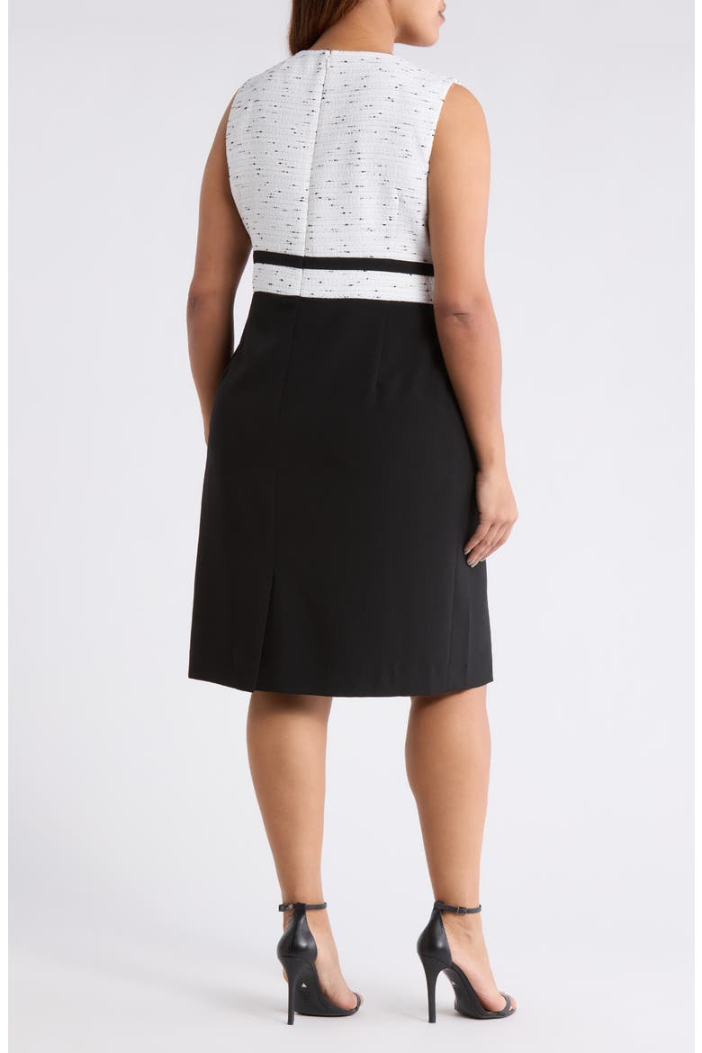 Two Tone Sleeveless Sheath Dress, Alternate, color, LILY WHITE/ BLACK