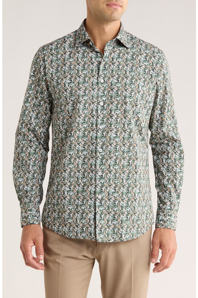 Wyndward Sport Fit Button-Up Shirt, Main, color, FERN