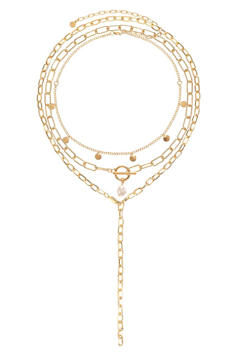 Layered Chain Necklace, Main, color, GOLD