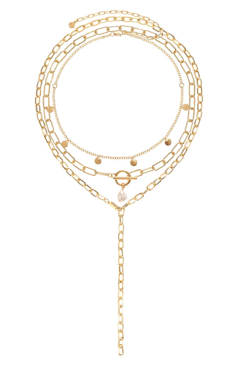 Ettika Layered Chain Necklace, Main, color, Gold
