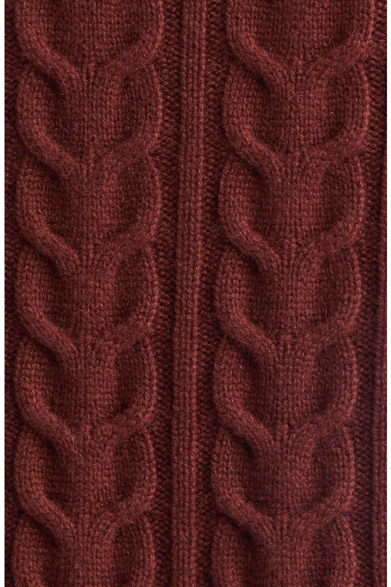 Libero Cable Knit Cashmere Quarter Zip Sweater, Alternate, color, RUST