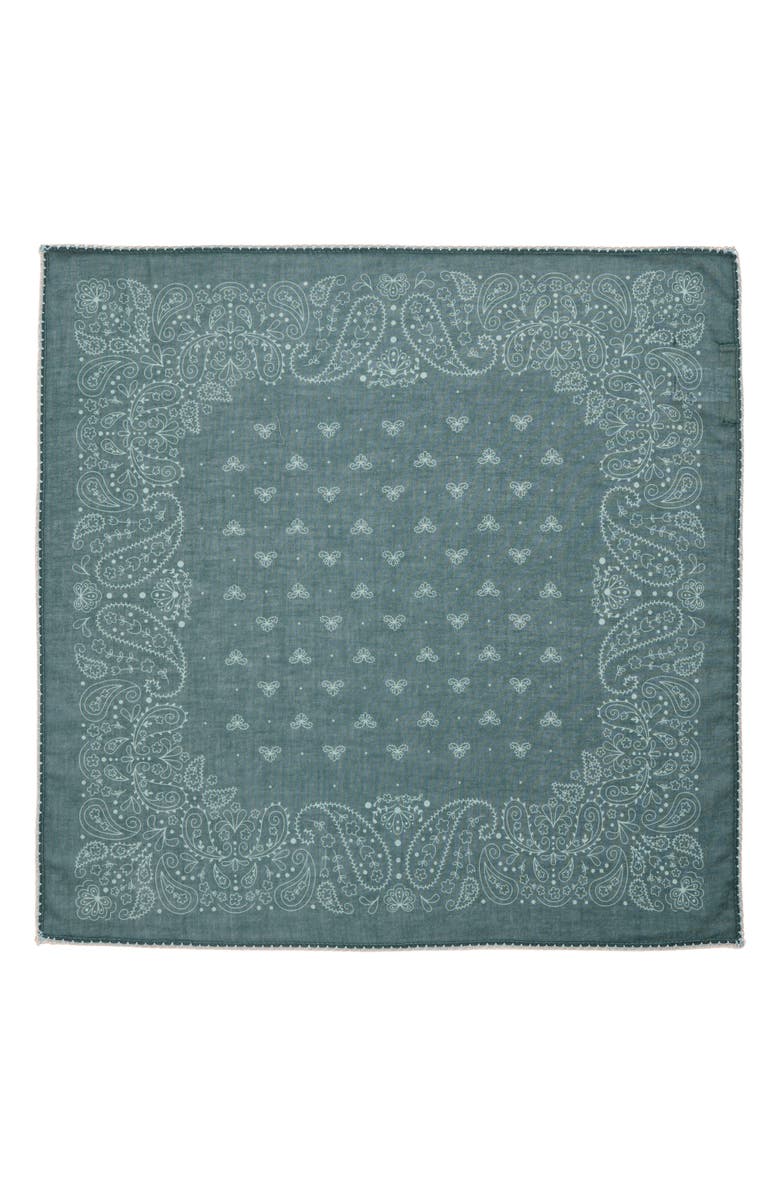 Treasure & Bond Floral Embroidered Bandana, Alternate, color, Green Bandana