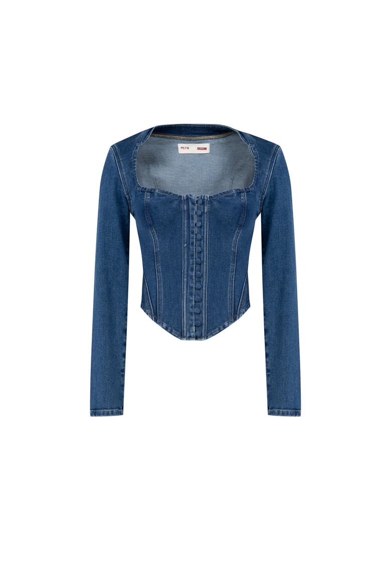 Your *Itch Corset Denim Corset Top, Alternate, color, BLUE