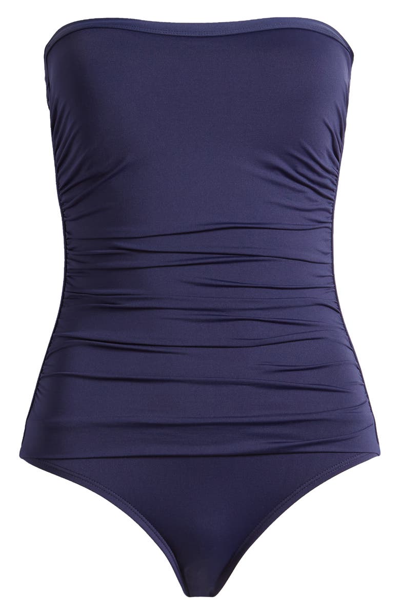 Pearl Shirred Bandeau One-Piece Swimsuit