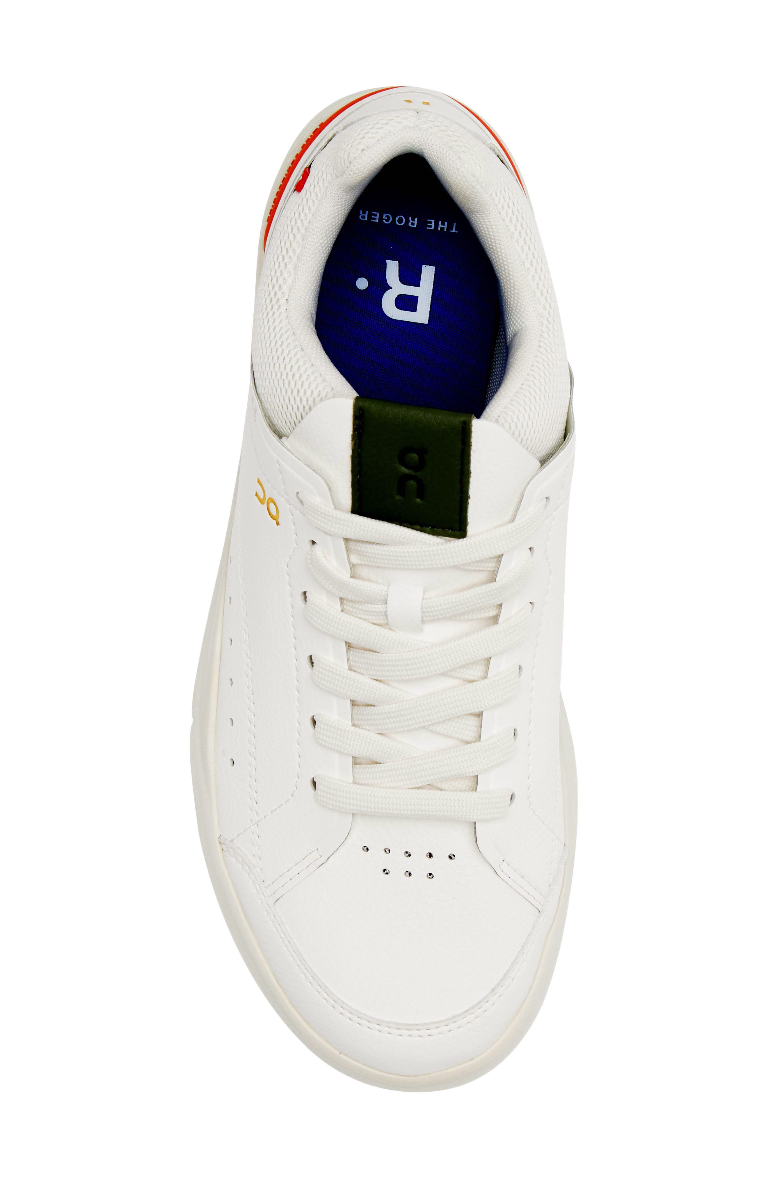 THE ROGER Centre Court Tennis Sneaker, Alternate, color, WHITE/ CORAL