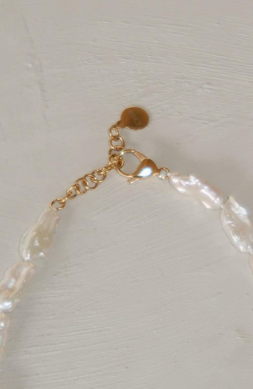 Joiana Jewelry Biwa Pearl Necklace In Metallic