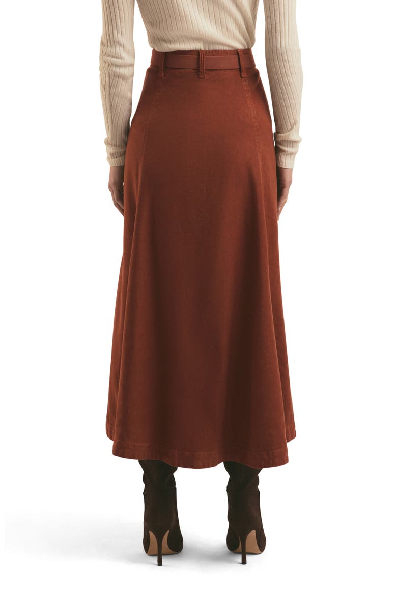 The Lila Linen Blend A-Line Skirt, Alternate, color, EQUESTRIAN SADDLE