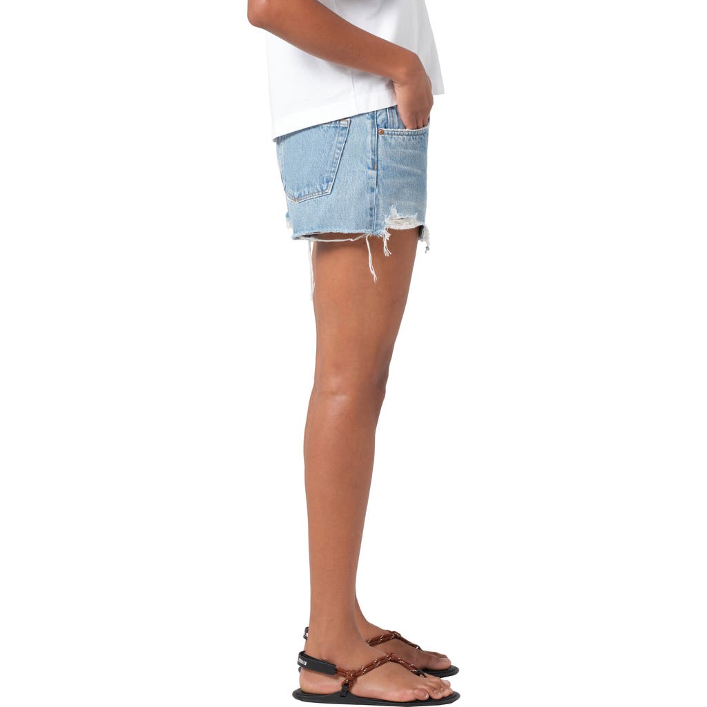 Agolde Parker High Waist Denim Cutoff Shorts In Animate