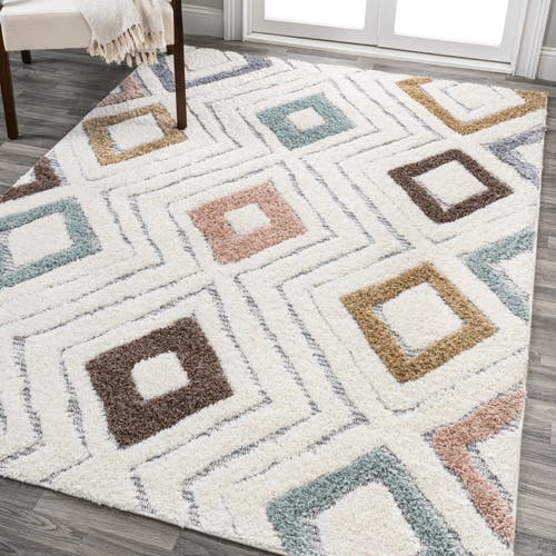 Jonathan Y Amira Diamond  High-low Area Rug In Multi/cream