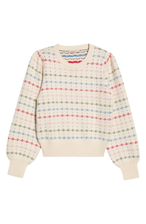 Alma Puff Sleeve Cotton Blend Sweater