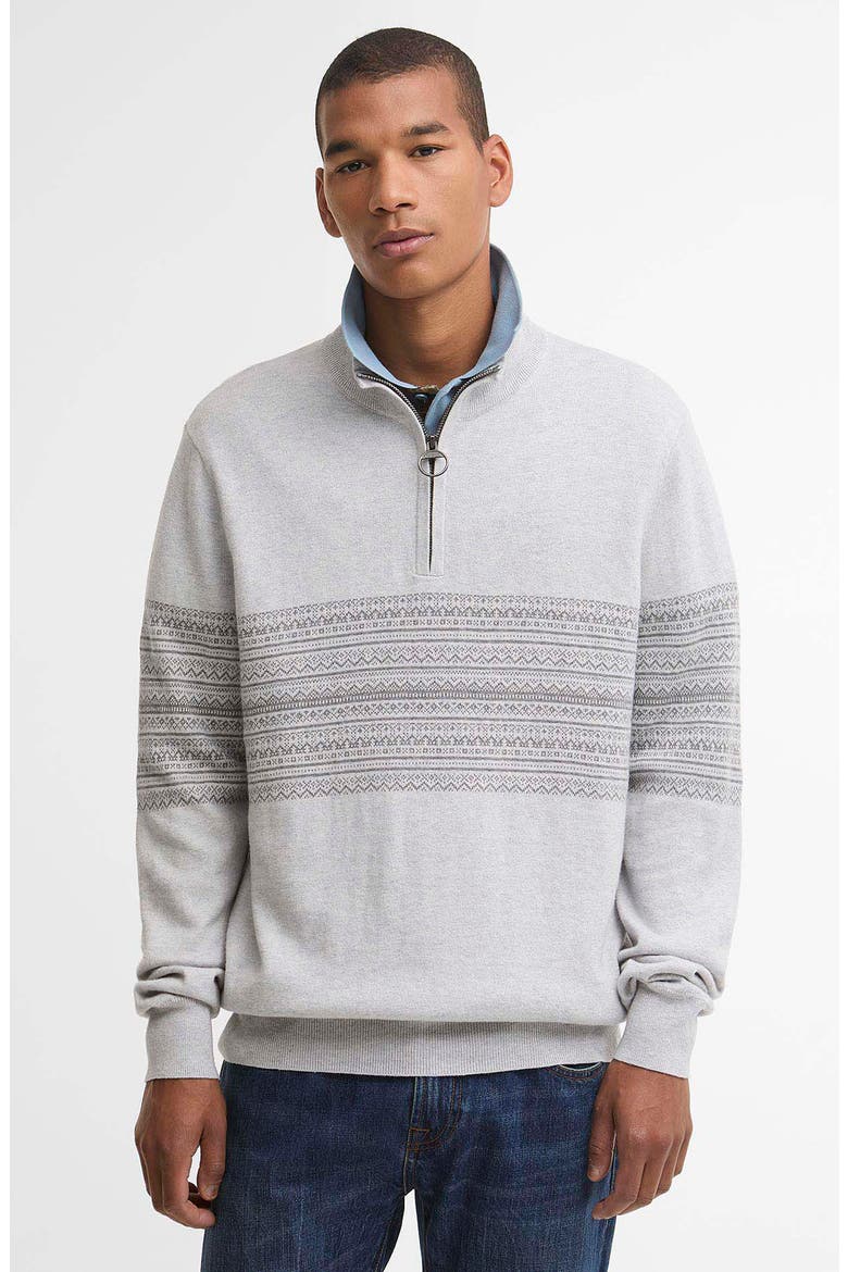 Millwood Fair Isle Half Zip Sweater, Alternate, color, GREY MARL
