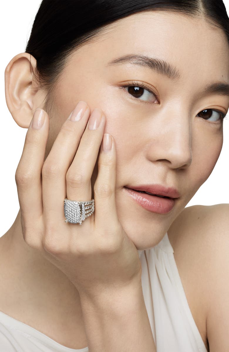 David Yurman Wheaton<sup>®</sup> Sterling Silver & Diamond Ring, 16.7mm, Alternate, color, Diamond